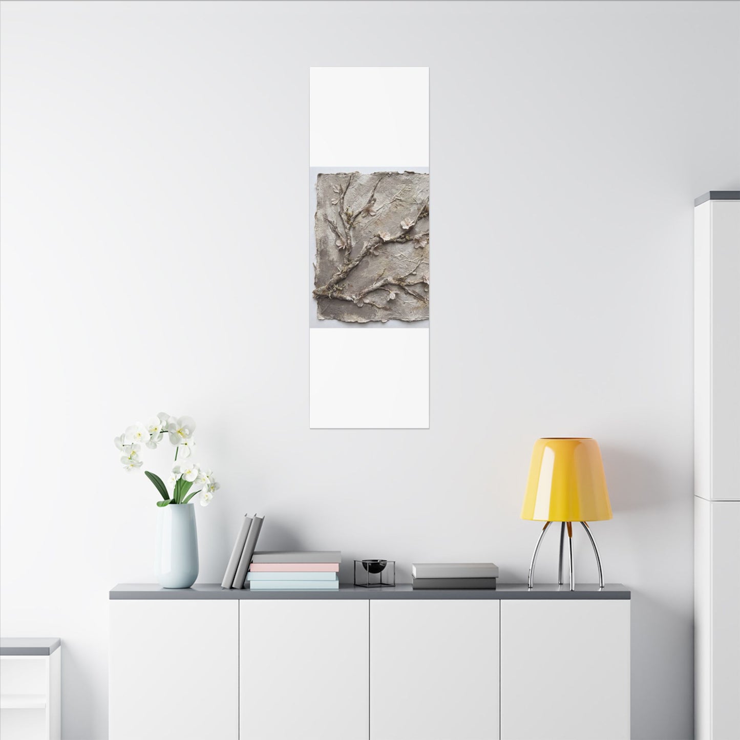 Summer Cherry Blossom Texture Canvas Art | Earthy Decor