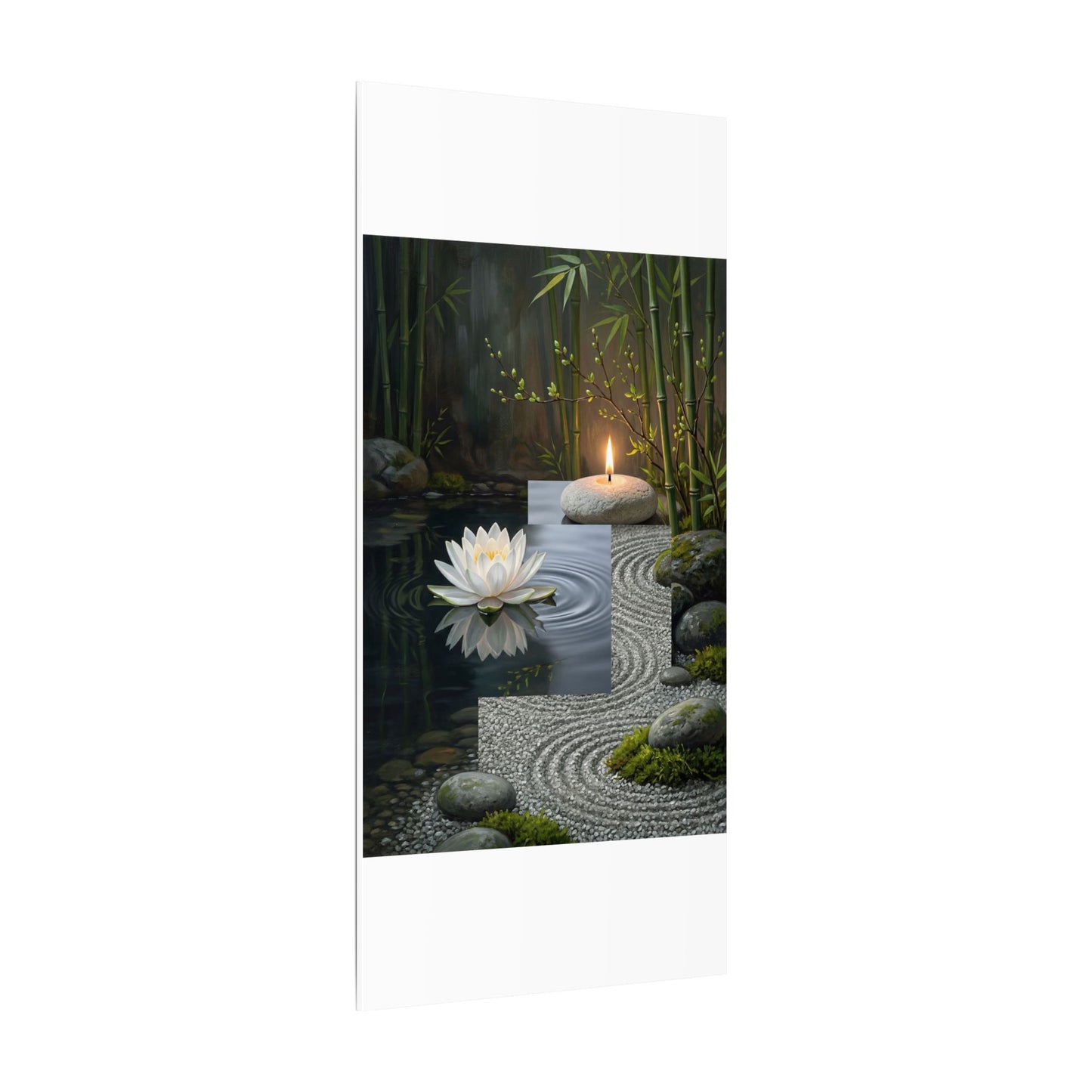 Candlelight Lotus Flower Canvas Art - Zen Kanso