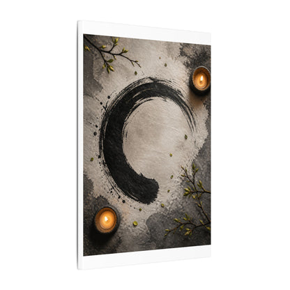 Candlelight Ink Brushstroke Canvas Art - Zen Ma