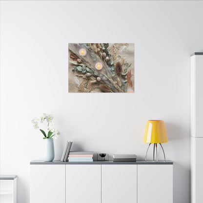 Candlelight Dried Flowers Canvas Art - Japandi Kanso