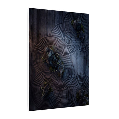 Spring Rock Garden Charcoal Ink Canvas Art | Bold Decor