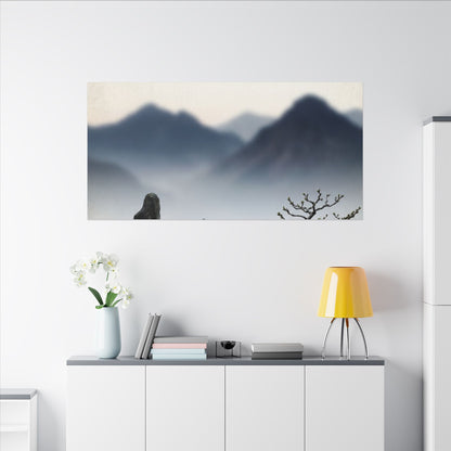 Mountain Mist Karesansui Canvas Art | Contemplative Zen Art