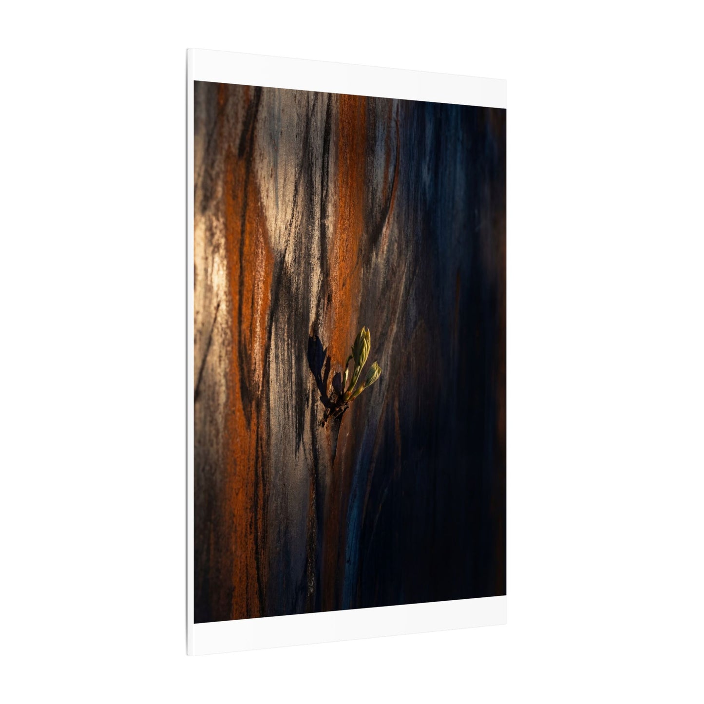 Rust Patina Charcoal Ink Canvas Art | Moody Dark Japandi Art