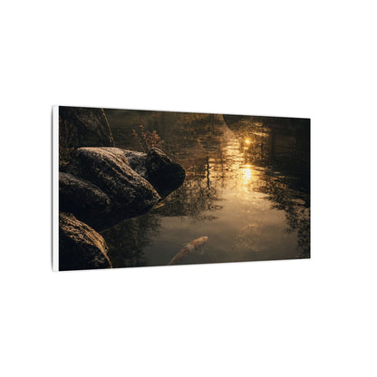 Winter Koi Pond Shadow Zen Canvas Art | Bold Decor