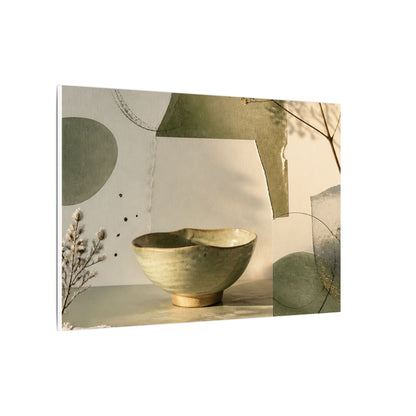 Warm Ceramic Bowl Canvas Art - Minimal Line Japandi