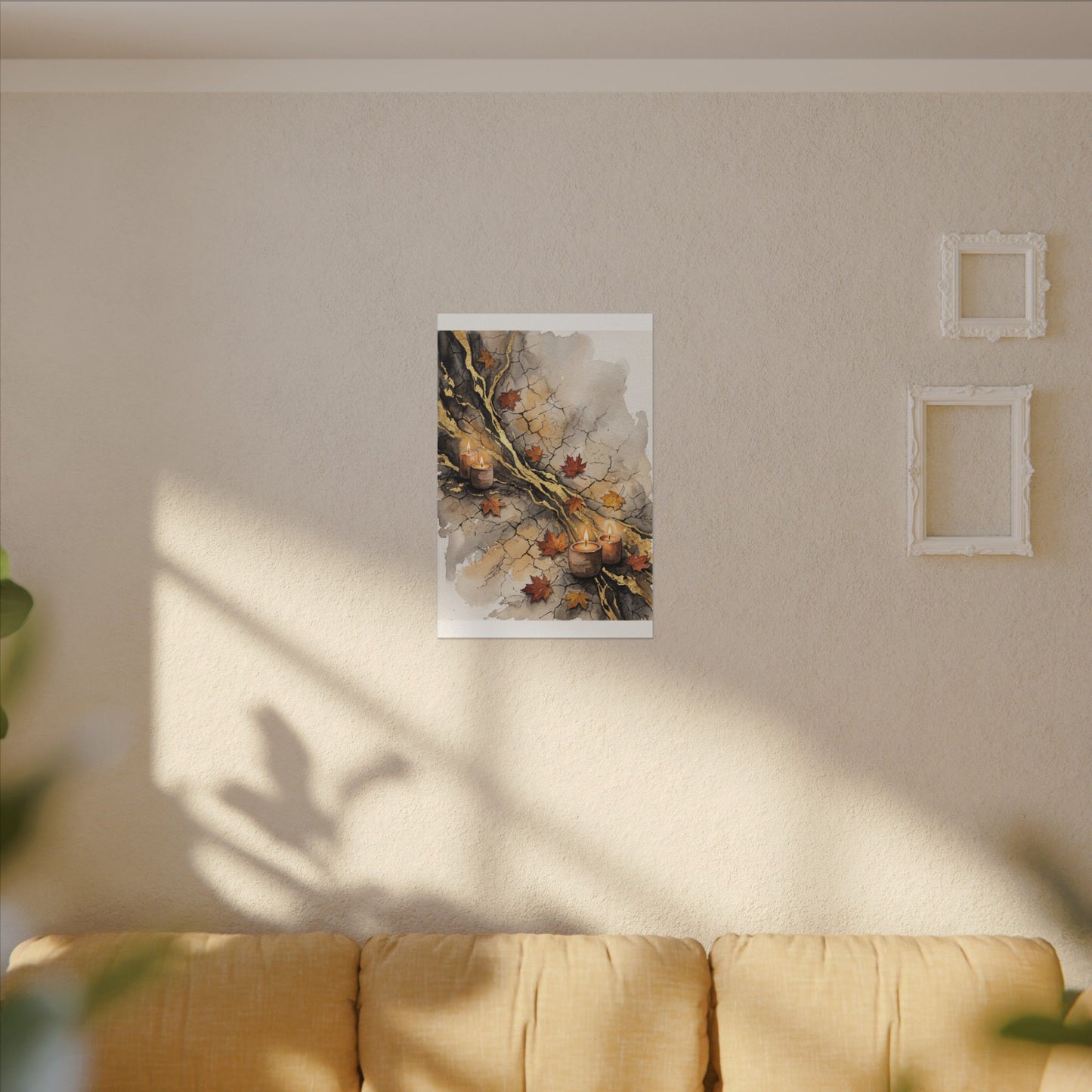 Cracked Earth Autumn Canvas Art | Japandi Warm Design