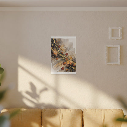 Cracked Earth Autumn Canvas Art | Japandi Warm Design