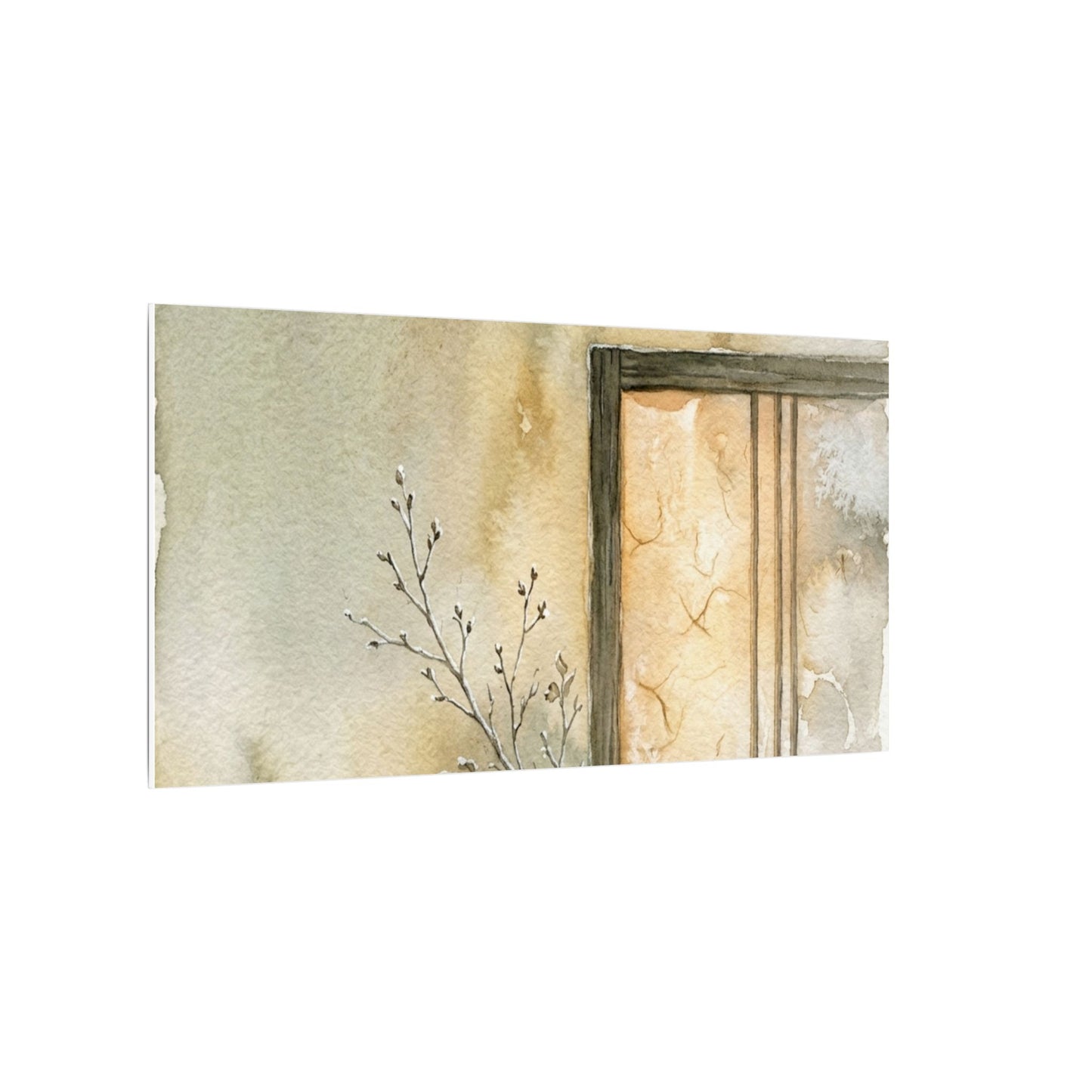 Ma Shoji Screen Canvas Art - Japandi Watercolor