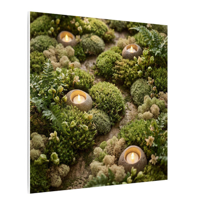 Moss Close Up Japanese Pattern Canvas Art | Neutral Japandi Art