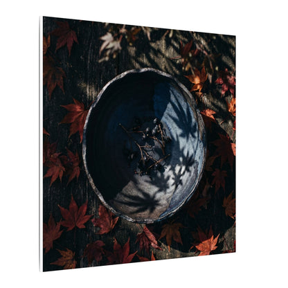 Autumn Ceramic Bowl Shadow Zen Canvas Art | Bold Decor
