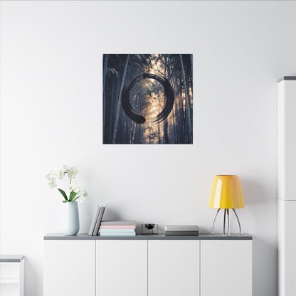 Bamboo Grove Canvas Art | Winter Zen Enso Art