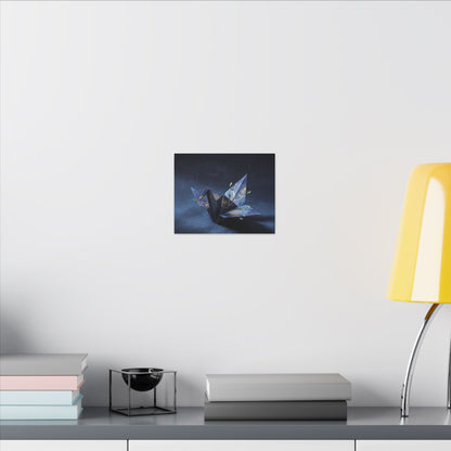 Kintsugi Paper Fold in Moonlight | Crackle Gold Canvas Art