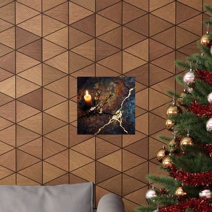 Beautiful Rust Patina Wall Art Print - Gold Repair Kintsugi