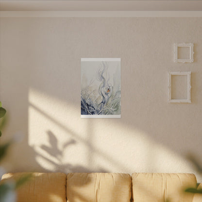 Earthy Incense Smoke Canvas Art - Watercolor Japandi