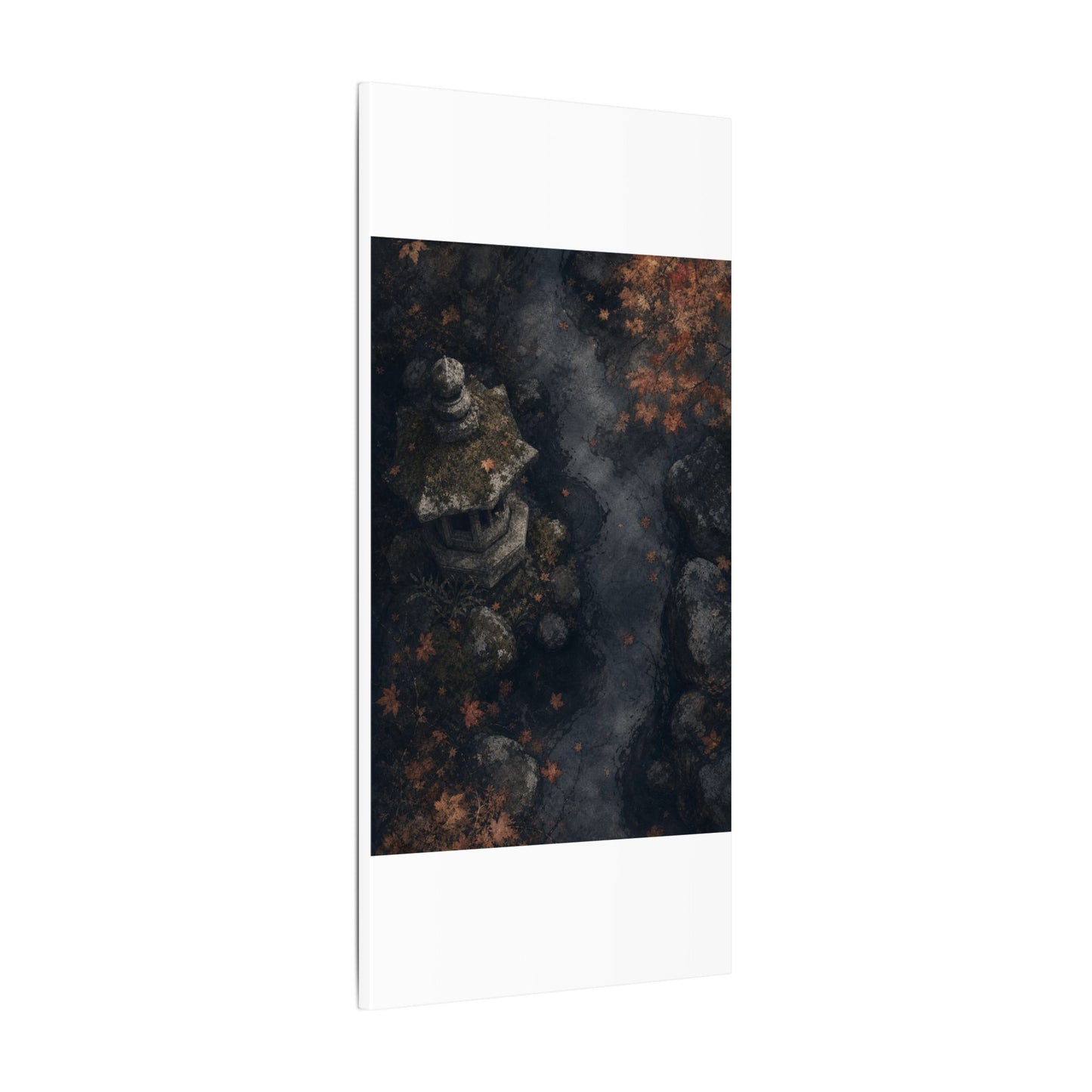 Stone Lantern Canvas Art | Autumn Japandi Texture Art