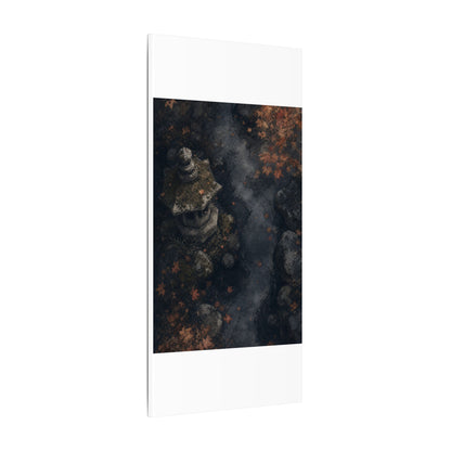Stone Lantern Canvas Art | Autumn Japandi Texture Art