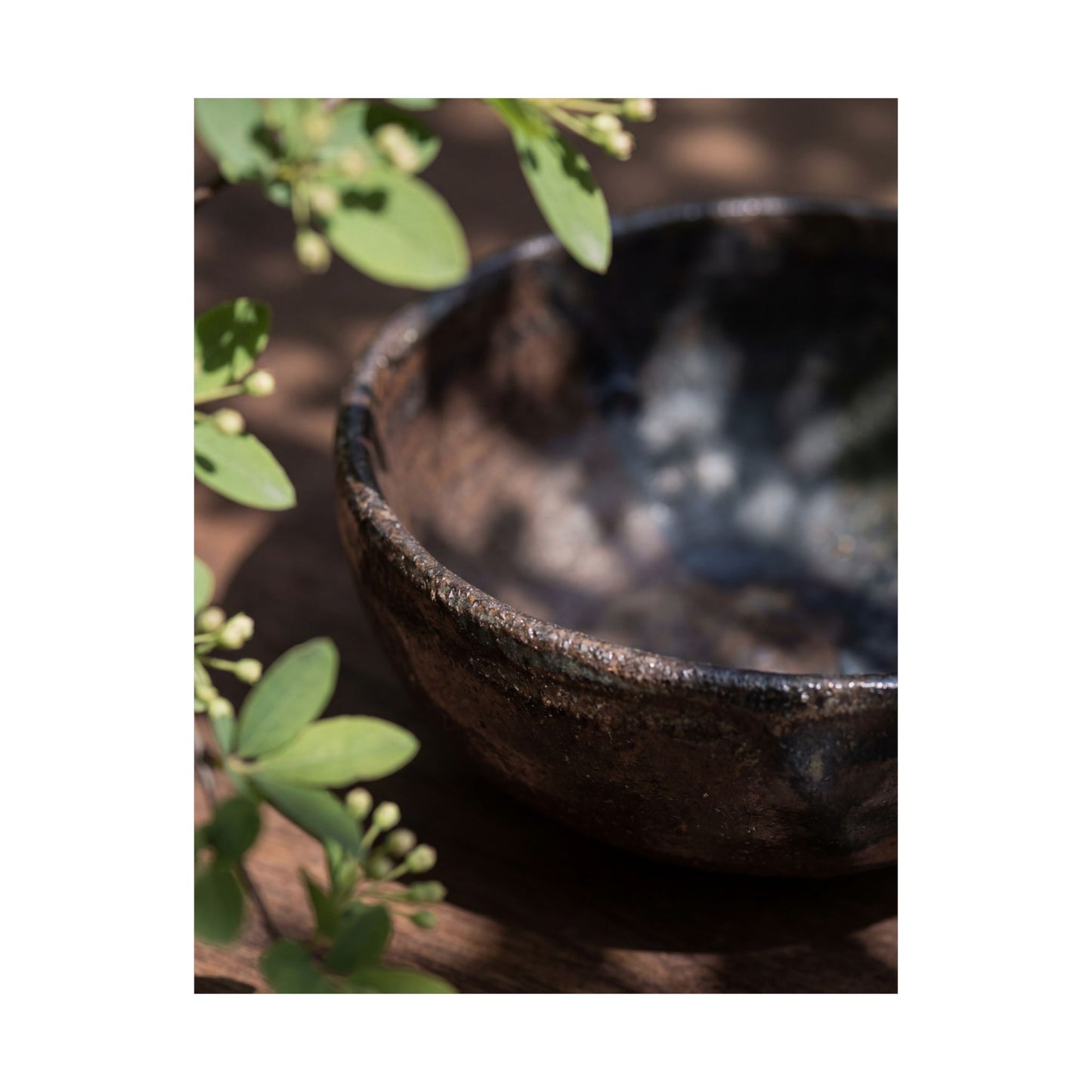 Ceramic Bowl Wall Art Print | Spring Dark Japandi Shadow Zen Art