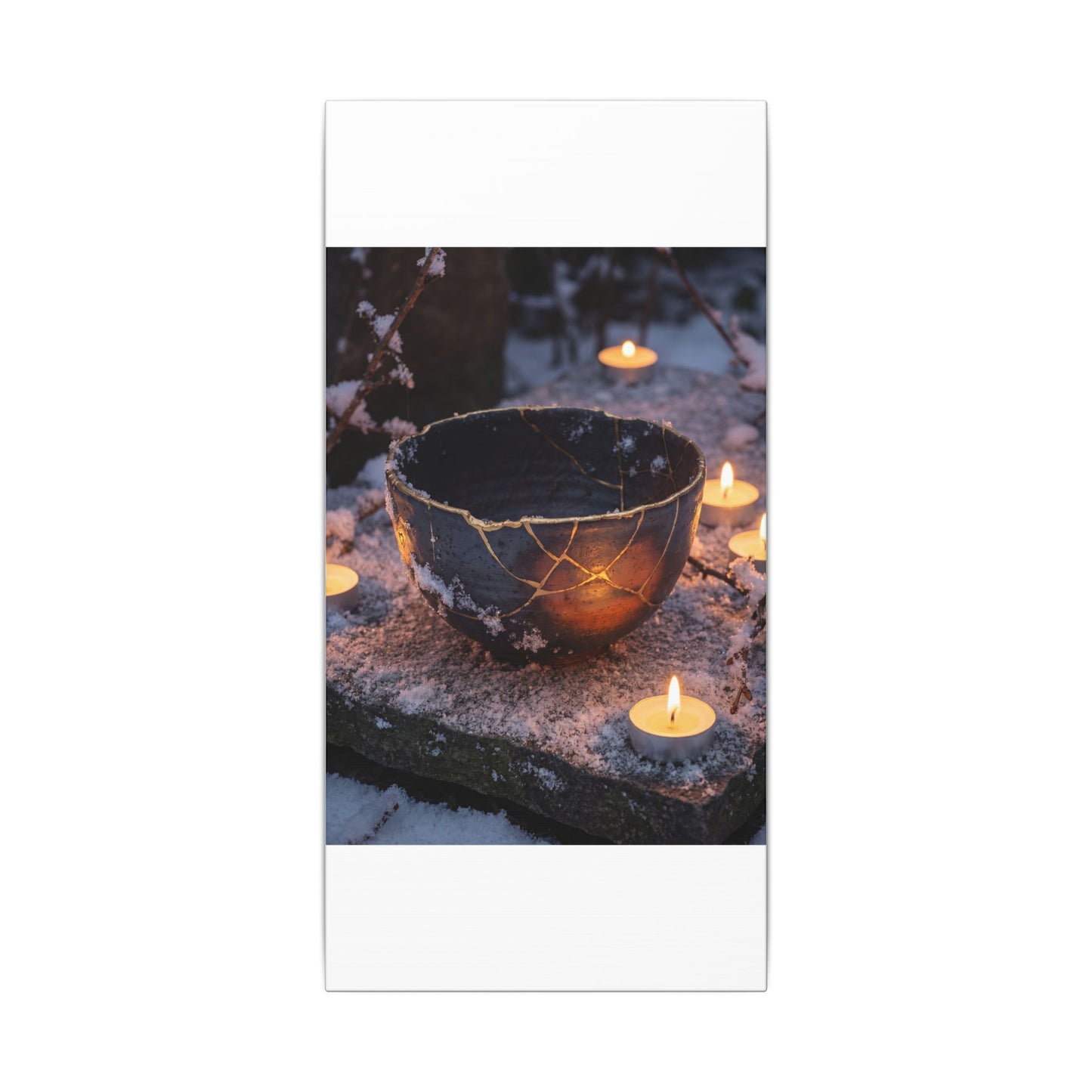 Ceramic Bowl Gold Repair Canvas Art | Beautiful Kintsugi Art