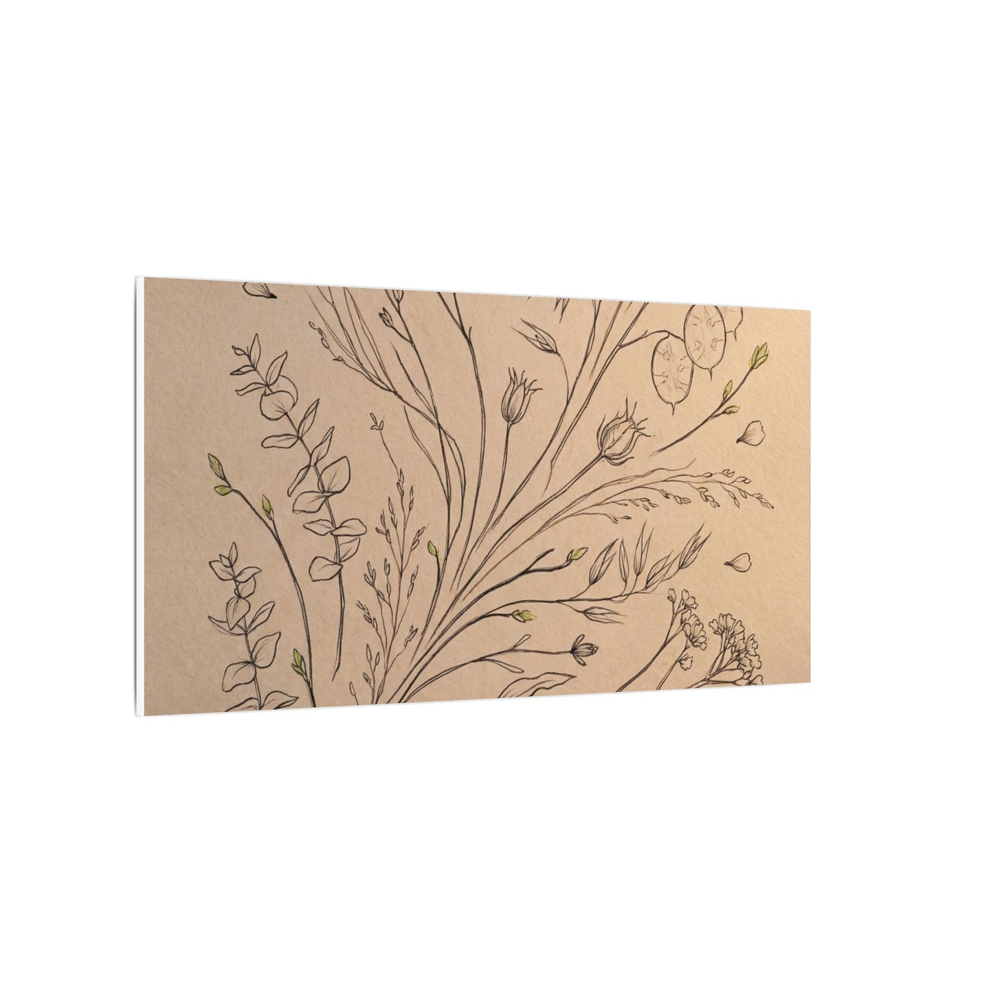 Dried Flowers Canvas Art | Spring Japandi Minimal Line Art