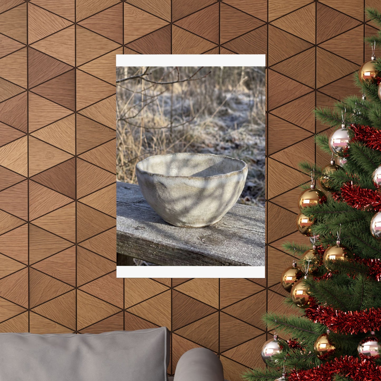 Elegant Ceramic Bowl Wall Art Print - Texture Japandi