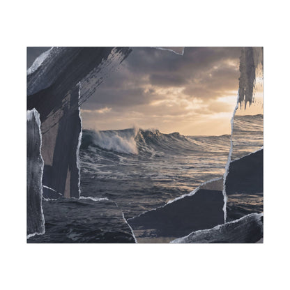 Fukinsei Ocean Wave Canvas Art - Dark Japandi Shadow Zen