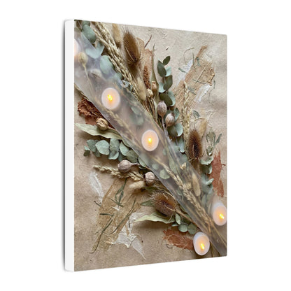 Candlelight Dried Flowers Canvas Art - Japandi Kanso