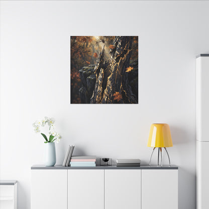 Pine Tree Autumn Canvas Art | Kintsugi Beautiful Design