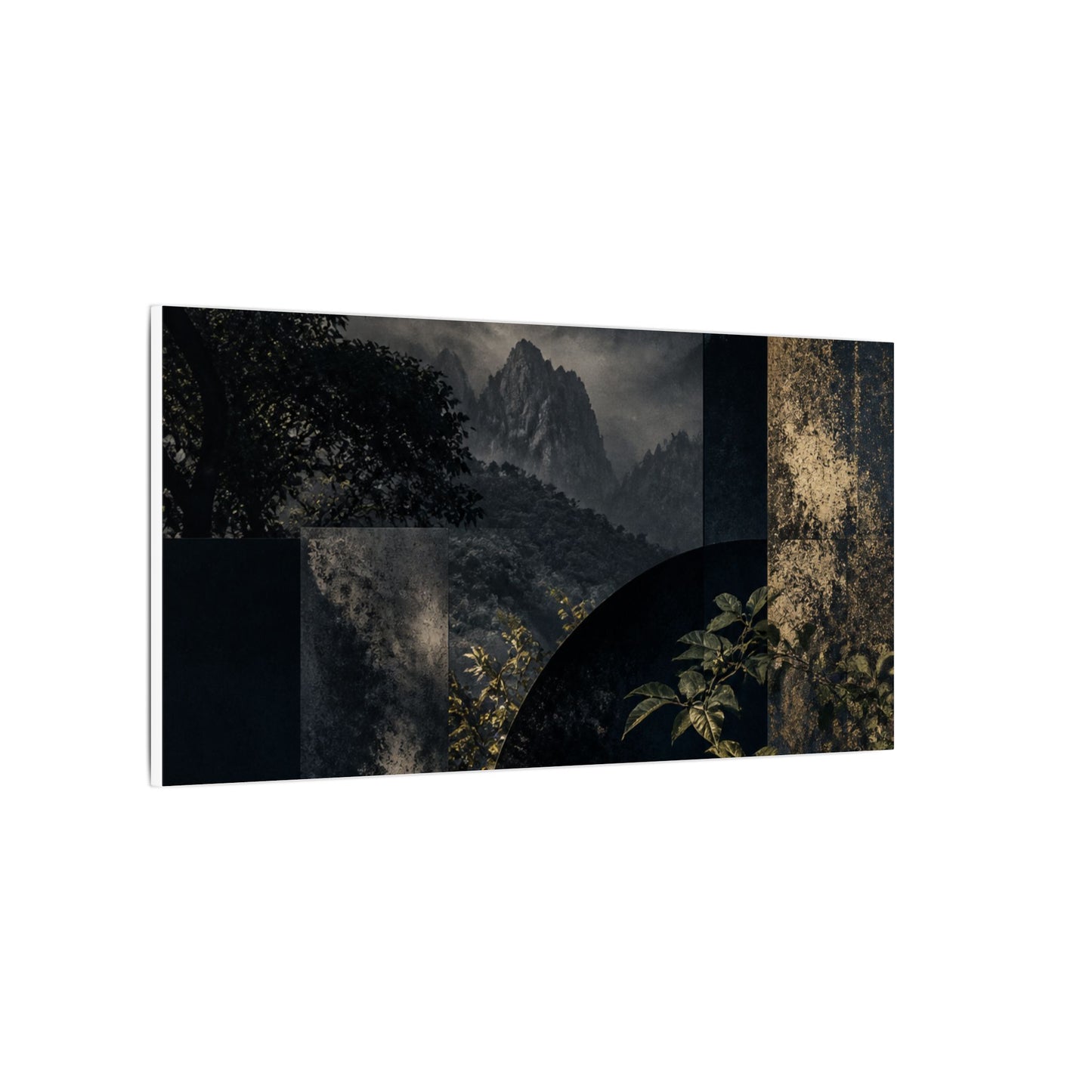 Mountain Mist Summer Canvas Art | Dark Japandi Atmospheric Design