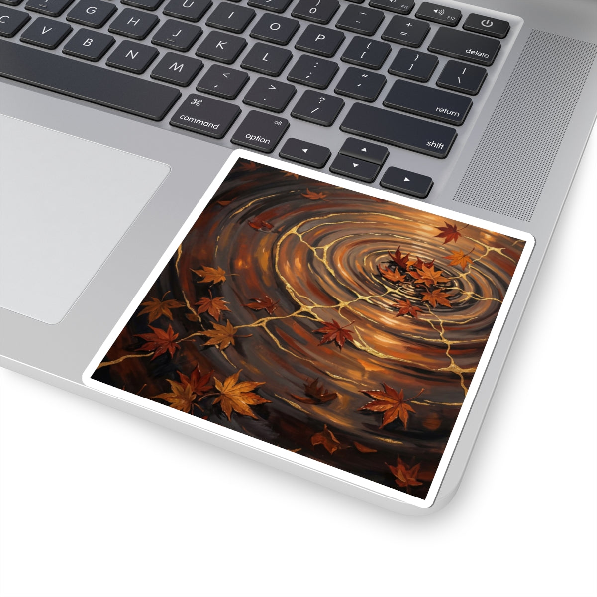 Water Ripple Autumn Sticker | Kintsugi Artful Design Art Print