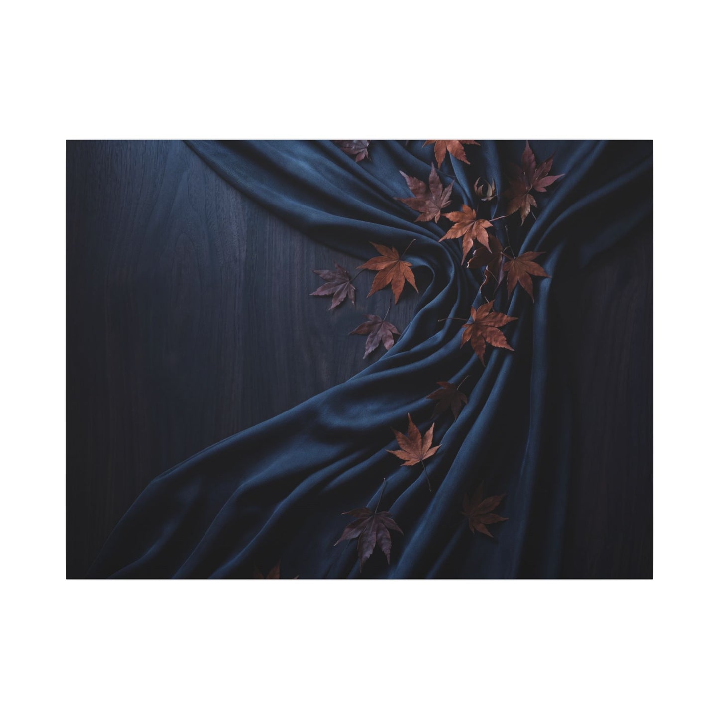 Silk Drape Autumn Canvas Art | Dark Japandi Sophisticated Design