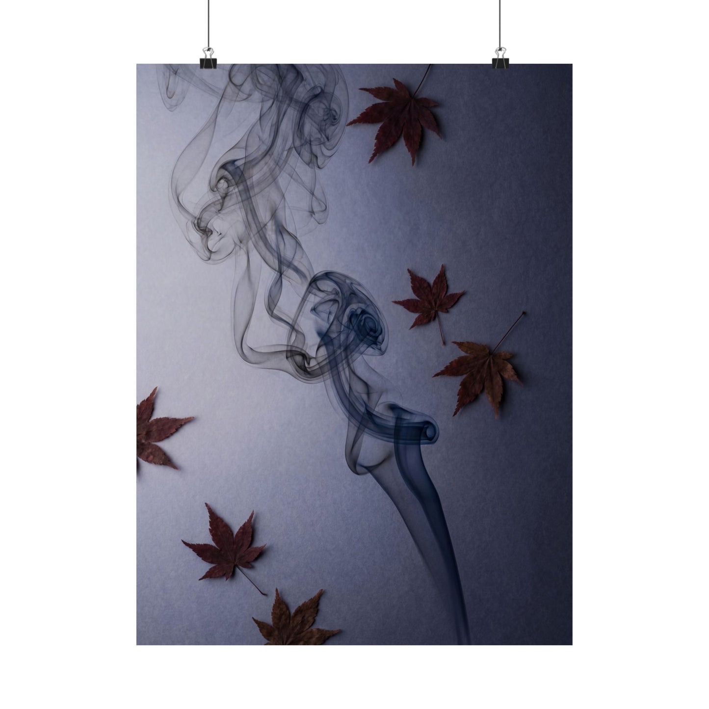 Incense Smoke Wall Art Print | Autumn Dark Japandi Moody Minimal Art Art Print