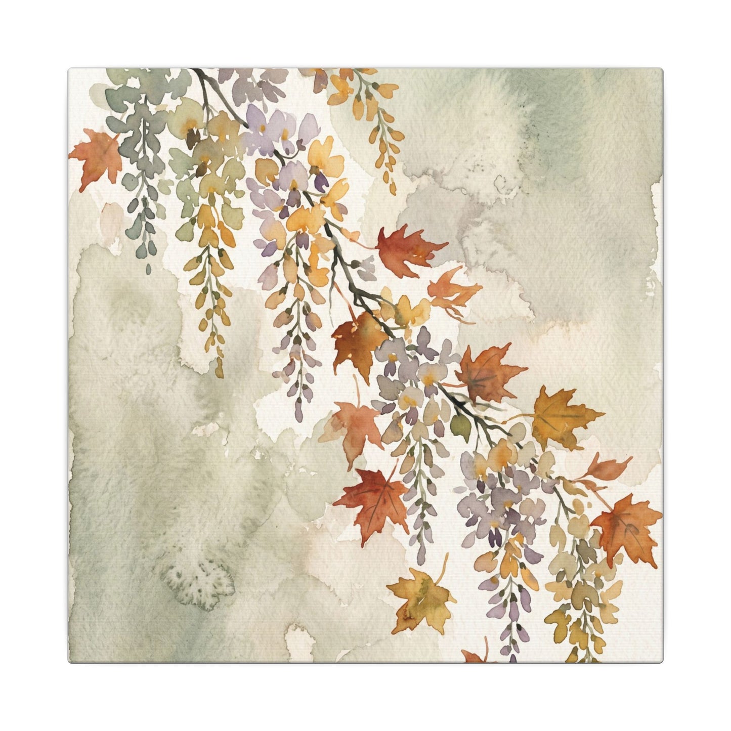 Ma Wisteria Canvas Art - Japandi Watercolor