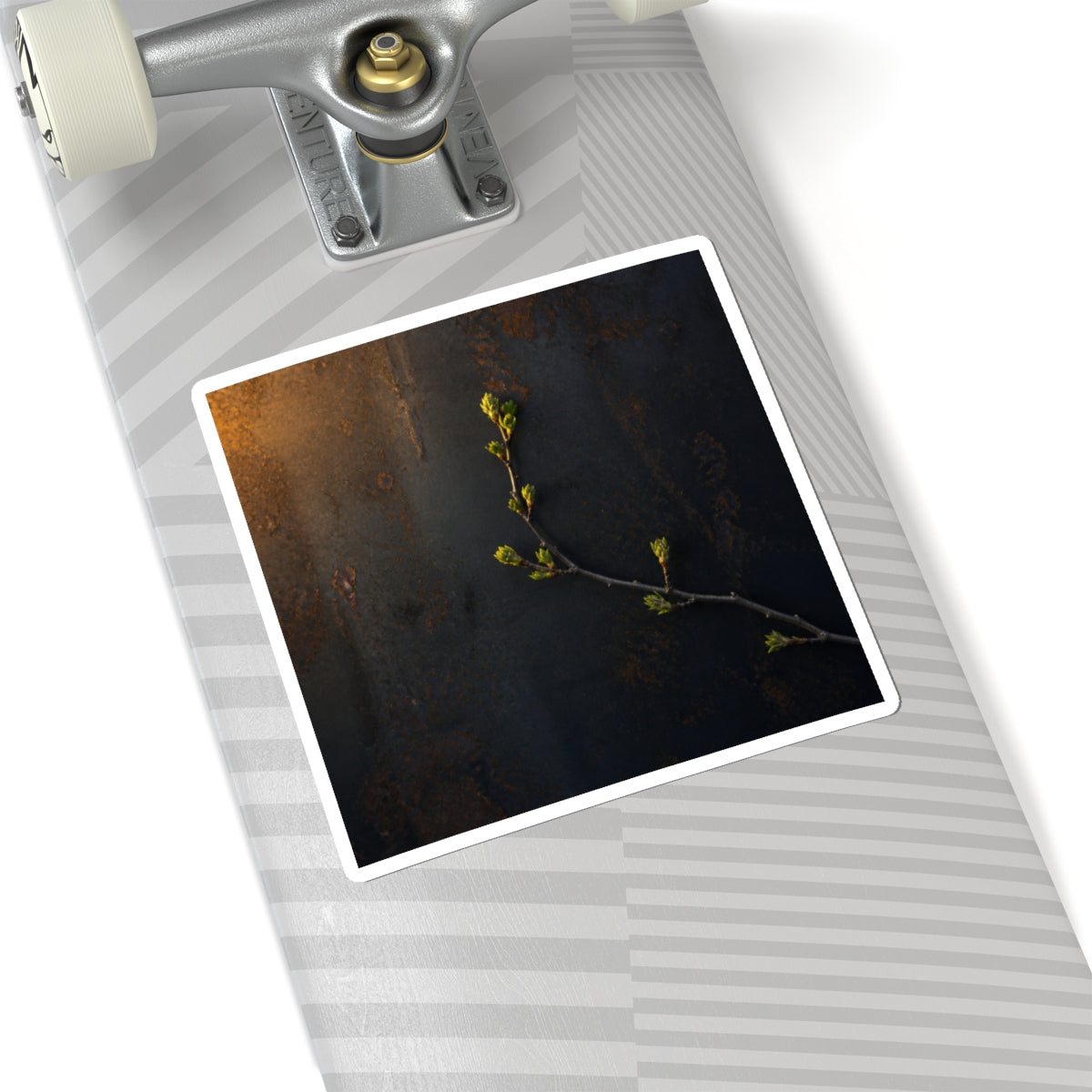 Sophisticated Rust Patina Sticker - Moody Minimal Dark Japandi