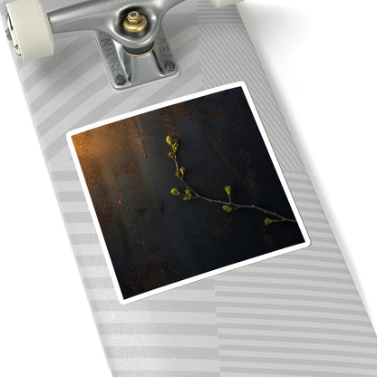 Sophisticated Rust Patina Sticker - Moody Minimal Dark Japandi