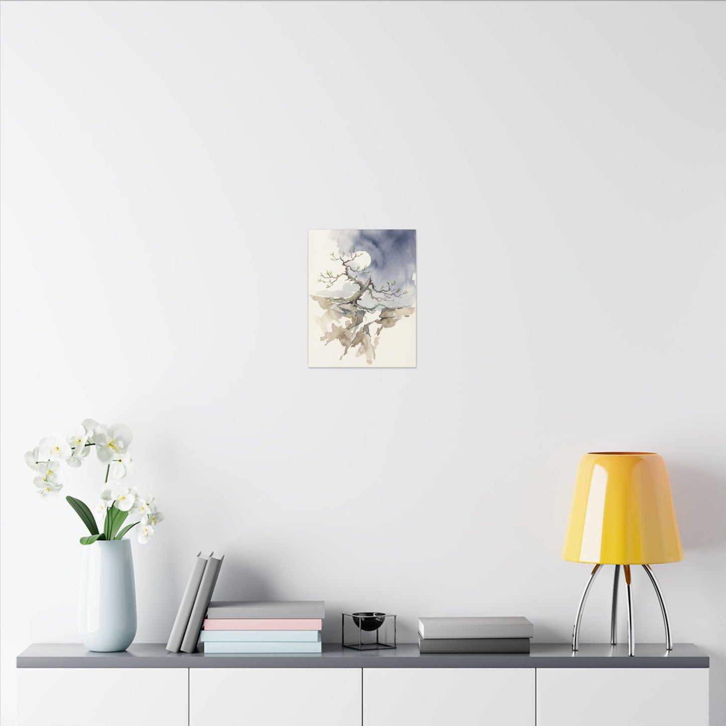 Moonlight Pine Tree Canvas Art - Japandi Ma