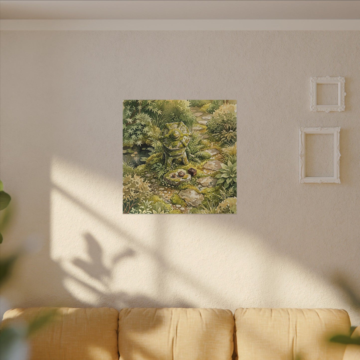 Datsuzoku Stone Lantern Canvas Art - Japandi Watercolor