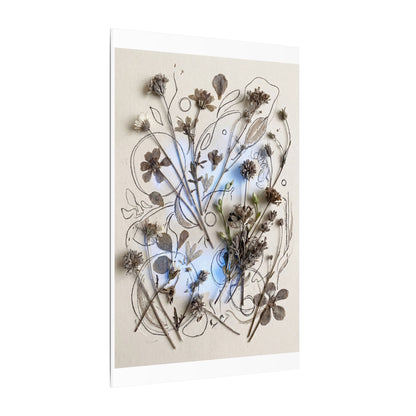 Dried Flowers Minimal Line Canvas Art | Elegant Japandi Art