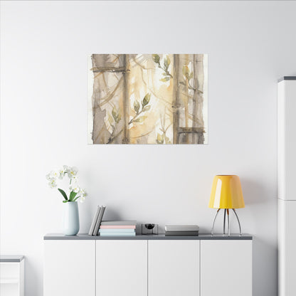 Shoji Screen Spring Canvas Art | Japandi Cozy Design