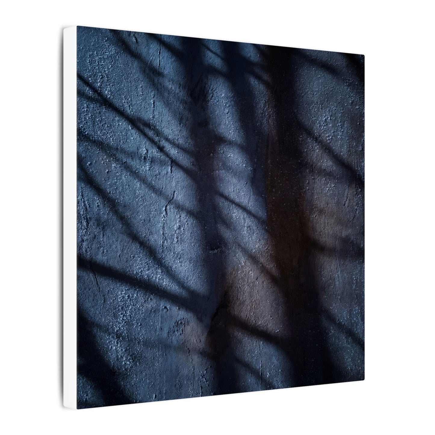 Dark Japandi Shadow Play in Moonlight | Moody Minimal Canvas Art