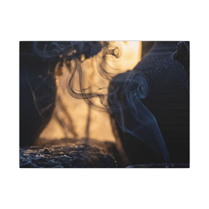 Incense Smoke Canvas Art | Winter Dark Japandi Shadow Zen Art Art Print