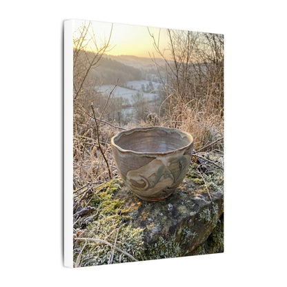 Golden Hour Ceramic Bowl Canvas Art - Japandi Shibui