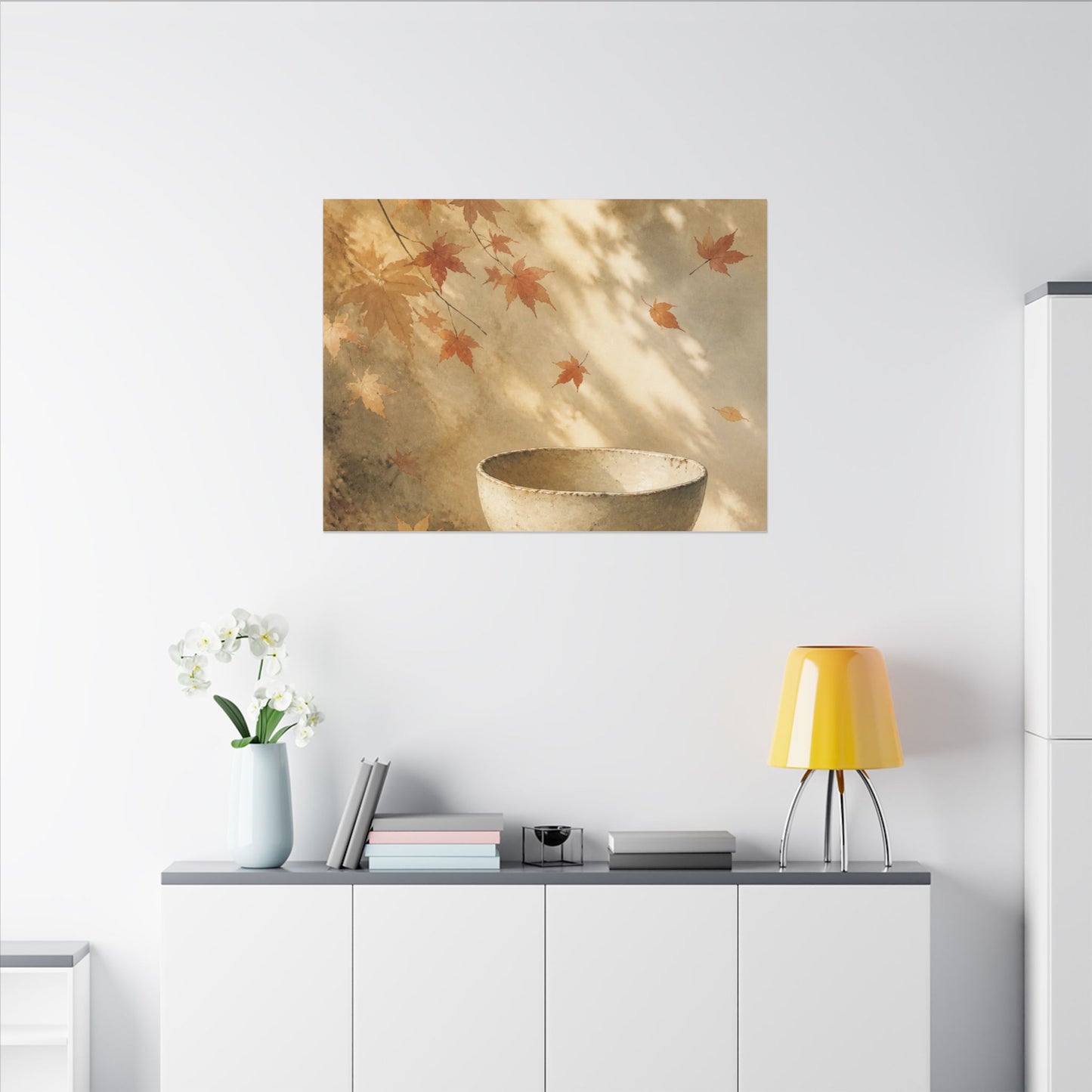 Japandi Ceramic Bowl in Dappled | Watercolor Canvas Art