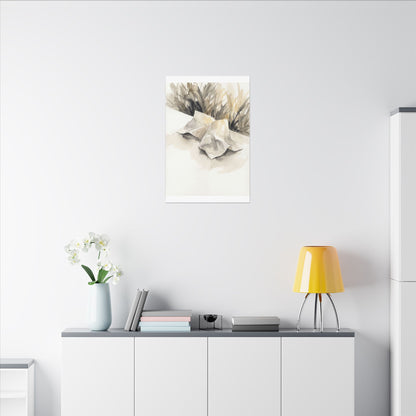 Paper Fold Watercolor Canvas Art | Warm Japandi Art