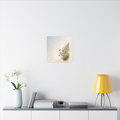 Winter Moss Close Up Herbarium Canvas Art | Enchanting Decor