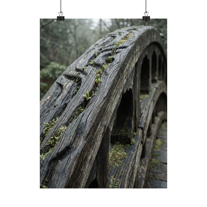 Kanso Wooden Bridge Wall Art Print - Japandi Japanese Pattern Art Print