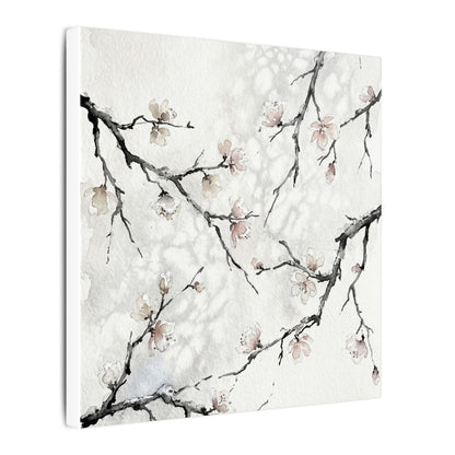 Cherry Blossom Canvas Art | Winter Japandi Watercolor Art