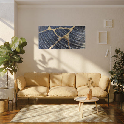 Shibui Water Ripple Canvas Art - Kintsugi Gold Repair