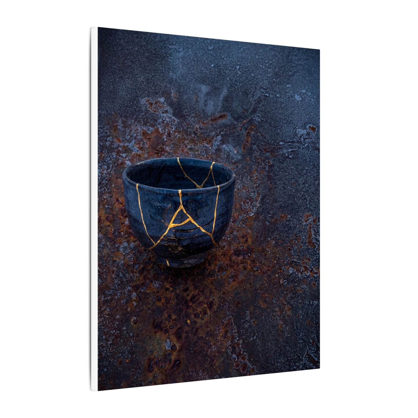 Rust Patina Winter Canvas Art | Kintsugi Healing Design