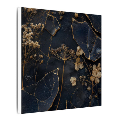 Philosophical Dried Flowers Canvas Art - Broken Beauty Kintsugi