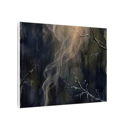 Incense Smoke Winter Canvas Art | Dark Japandi Moody Design